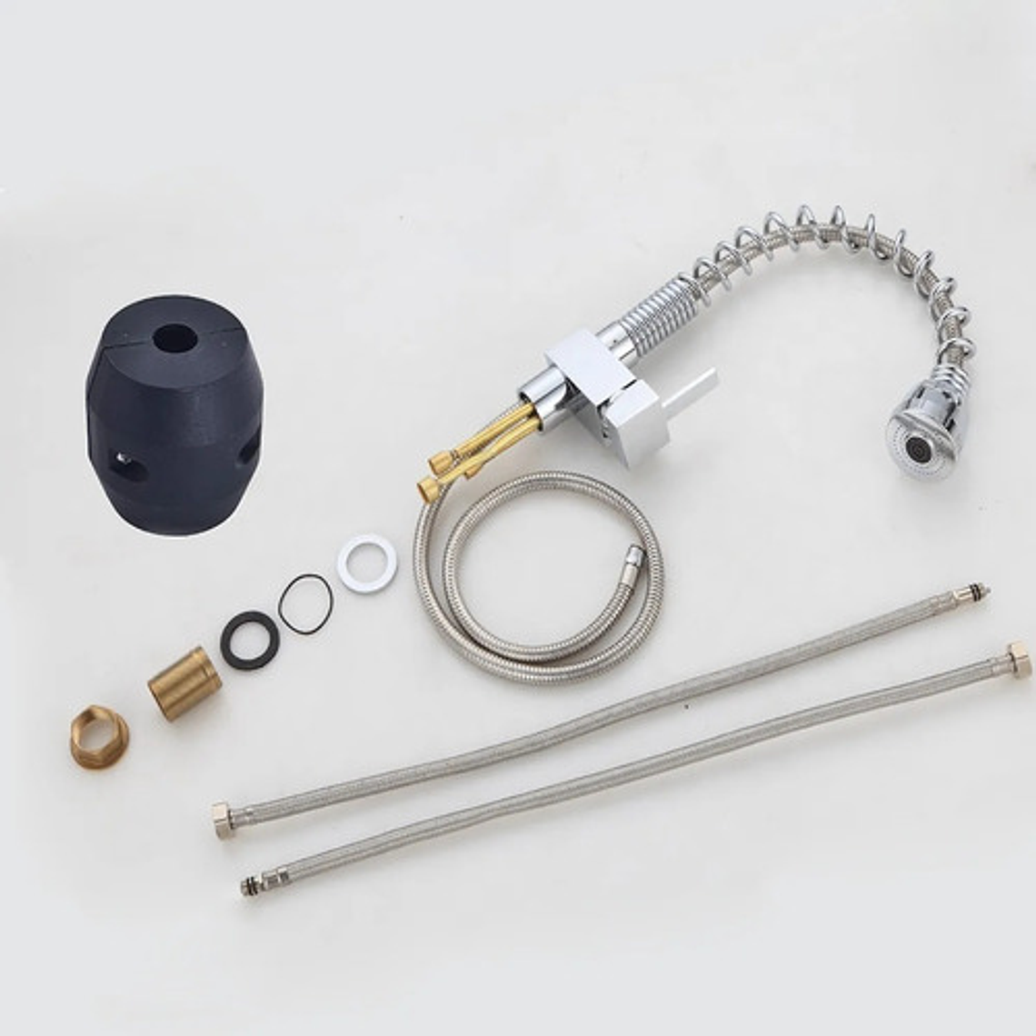  Llave Grifo Lavaplatos Monocontrol Cuadrado Extraíble Lujo 6