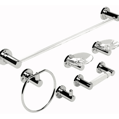 Juego De Accesorios Redondos Baño Abs Moderna