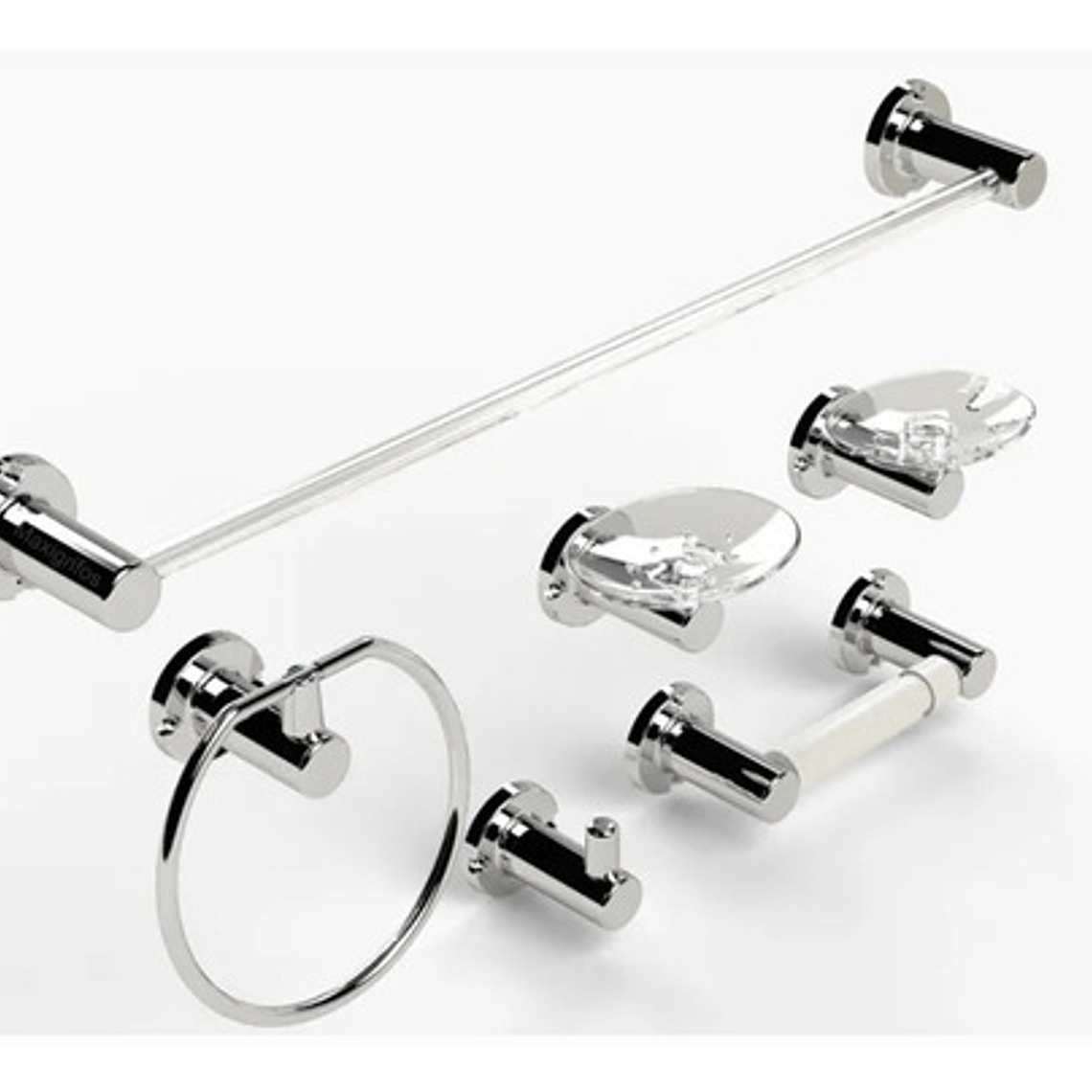 Juego De Accesorios Redondos Baño Abs Moderna 3