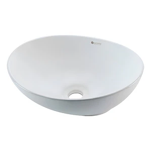 Lavamanos Ovalado Blanco Cerámica De Sobreponer 13,3x41x33