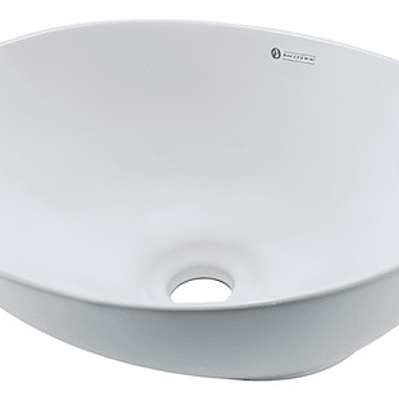 Lavamanos Ovalado Blanco Cerámica De Sobreponer 13,3x41x33