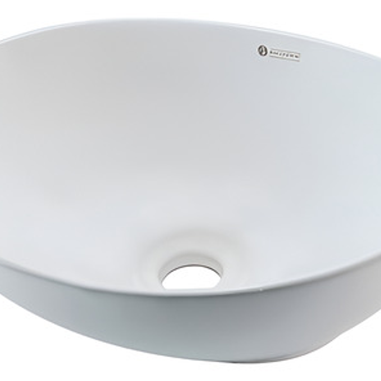 Lavamanos Ovalado Blanco Cerámica De Sobreponer 13,3x41x33 1