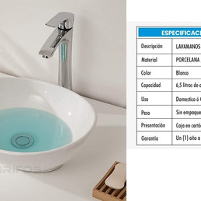Lavamanos Ovalado Blanco Cerámica De Sobreponer 13,3x41x33 6