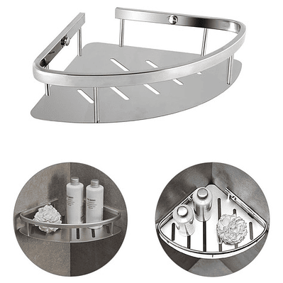 Repisa O Estante Flotante Para Baño Esquinera Metálica