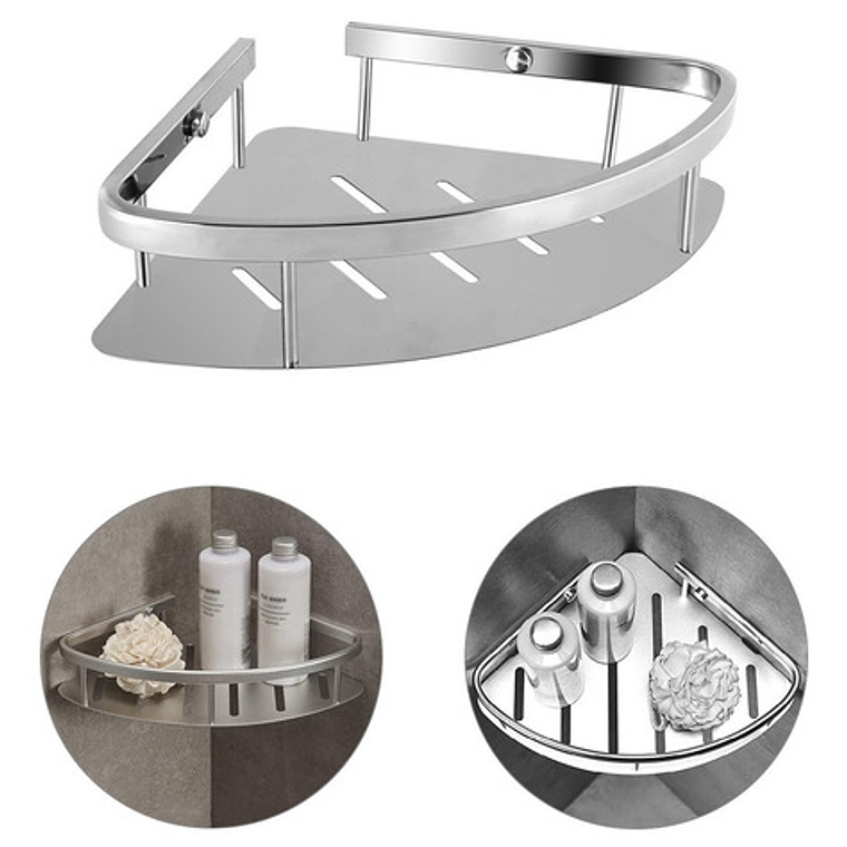 Repisa O Estante Flotante Para Baño Esquinera Metálica 1