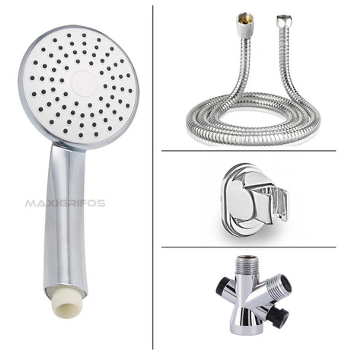 Ducha Teléfono Chorro Tipo Lluvia Incluye Desviador  7