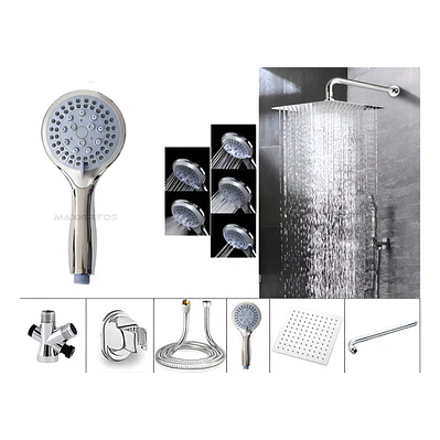 Combo X 3 Ducha Cuadrada 25x25, Ducha Teléfono Y Desviador