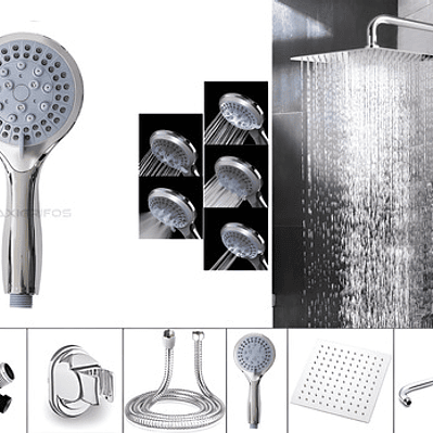 Combo X 3 Ducha Cuadrada 25x25, Ducha Teléfono Y Desviador