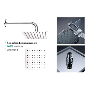 Combo X 3 Ducha Cuadrada 25x25, Ducha Teléfono Y Desviador