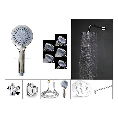 Combo X 3 Ducha Metálica 15x15, Ducha Telefono, Desviador