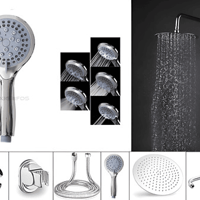 Combo X 3 Ducha Metálica 15x15, Ducha Telefono, Desviador