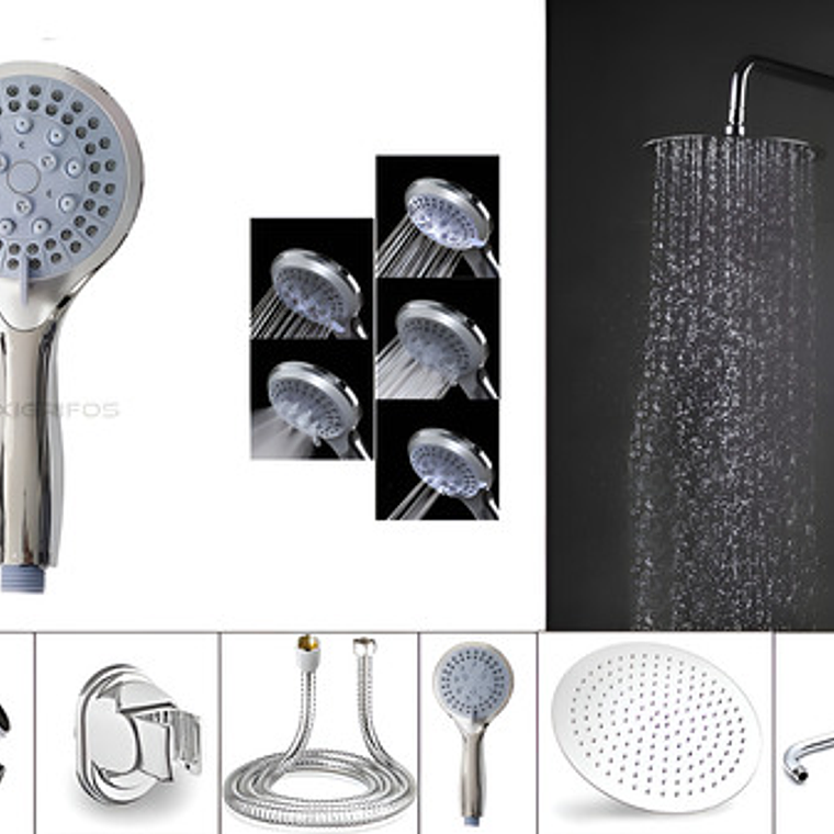 Combo X 3 Ducha Metálica 15x15, Ducha Telefono, Desviador 1