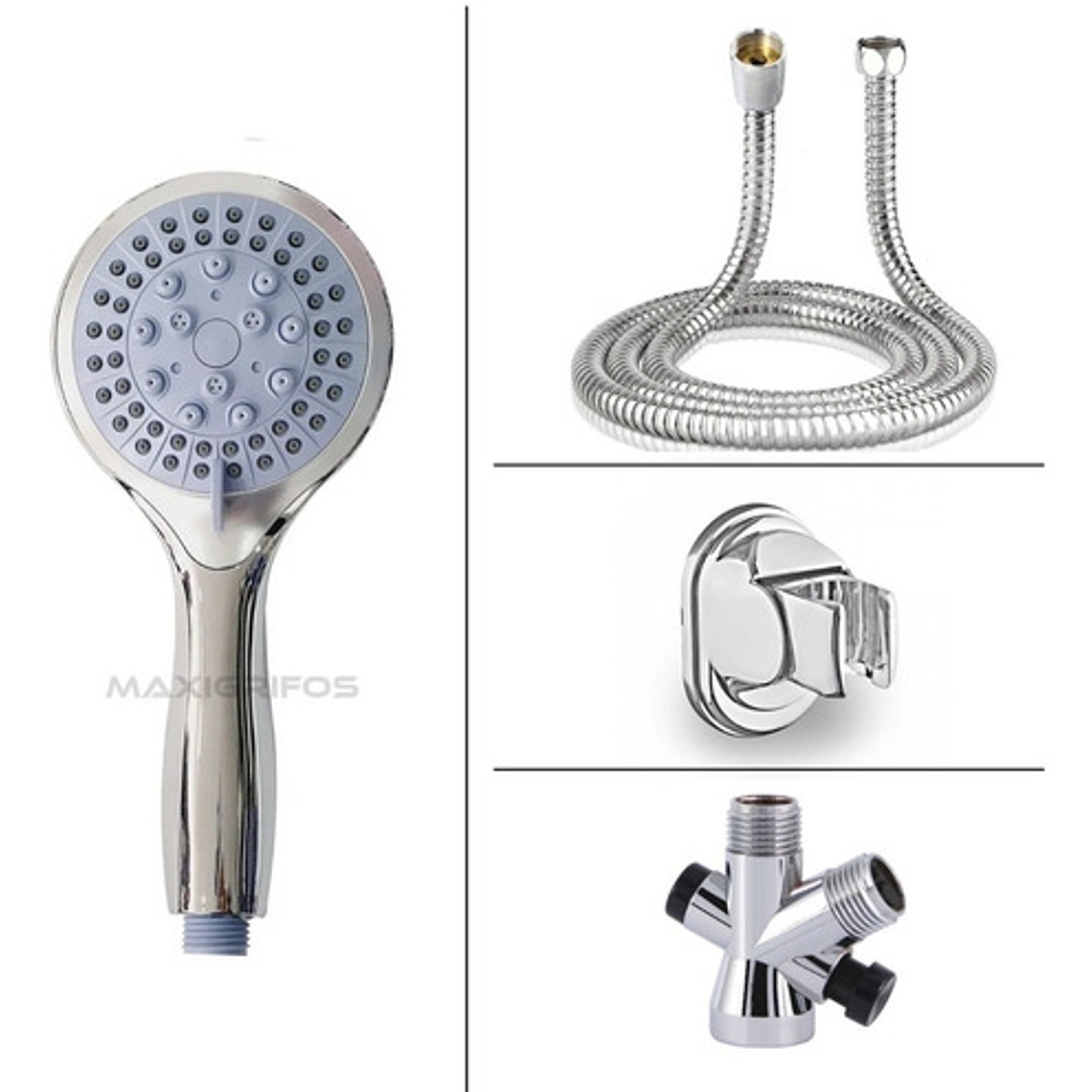 Combo X 3 Ducha Metálica 15x15, Ducha Telefono, Desviador 7