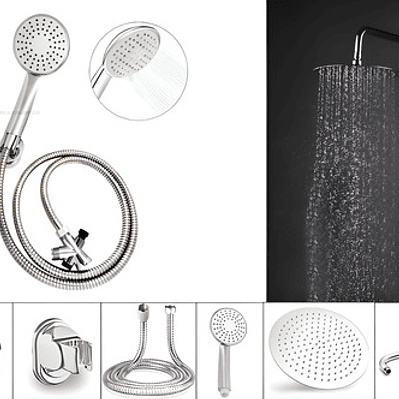 Combo X 3 Regadera Metálica 15x15, Ducha Telefono, Desviador