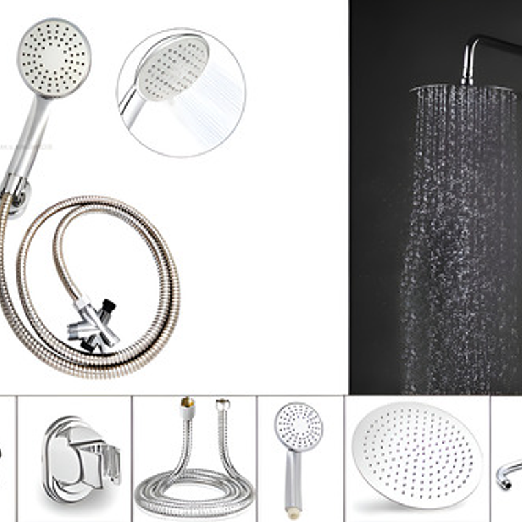 Combo X 3 Regadera Metálica 15x15, Ducha Telefono, Desviador 1