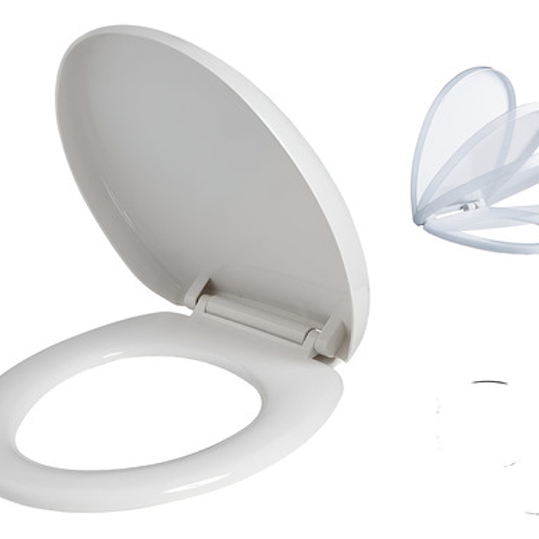 Tapa Asiento Para Sanitario Blanca Redonda Caída Lenta 2