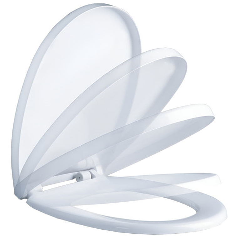 Tapa Asiento Para Sanitario Blanca Redonda Caída Lenta 3