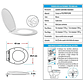 Tapa Asiento Para Sanitario Blanca Redonda Caída Lenta - Miniatura 4