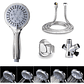 Ducha Teléfono 5 Funciones (tipos De Chorro) + Desviador Color Plateado - Miniatura 1