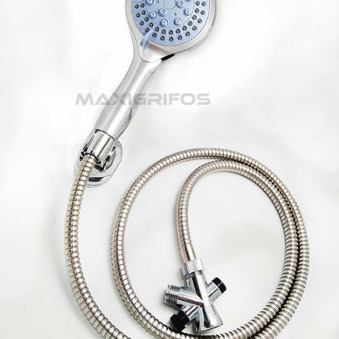 Ducha Teléfono 5 Funciones (tipos De Chorro) + Desviador Color Plateado 3