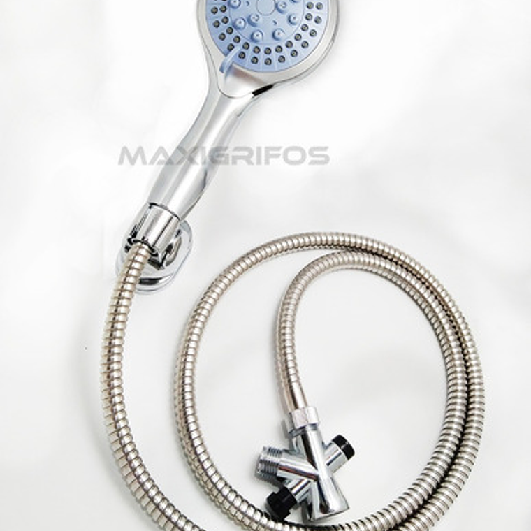 Ducha Teléfono 5 Funciones (tipos De Chorro) + Desviador Color Plateado 3