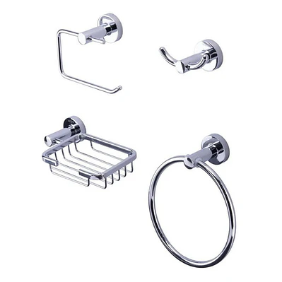 Set Accesorios Para Baño 4 Piezas Lujo Redondo