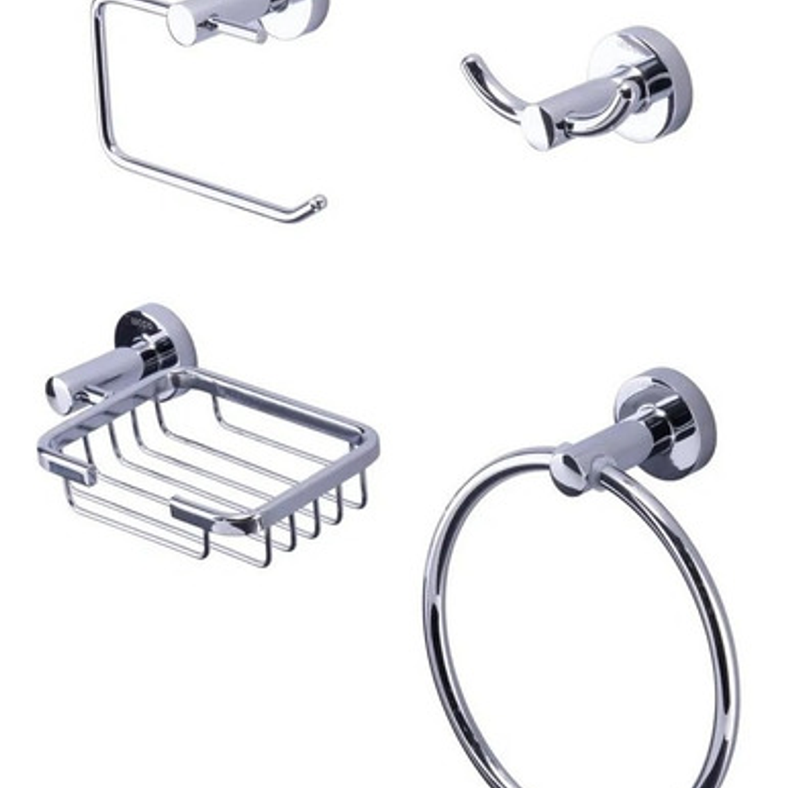 Set Accesorios Para Baño 4 Piezas Lujo Redondo 1