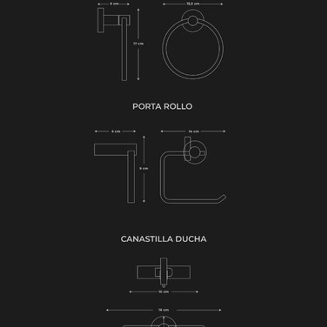 Set Accesorios Para Baño 4 Piezas Lujo Redondo 7