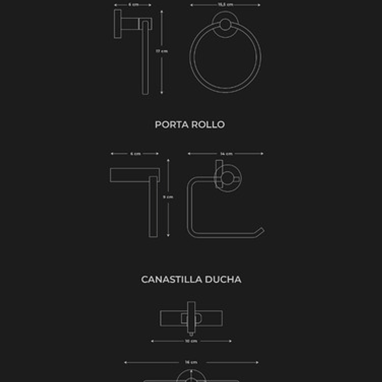 Set Accesorios Para Baño 4 Piezas Lujo Redondo 7