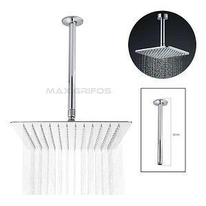 Regadera Ducha Metálica 15x15  Incluye Tubo De Techo