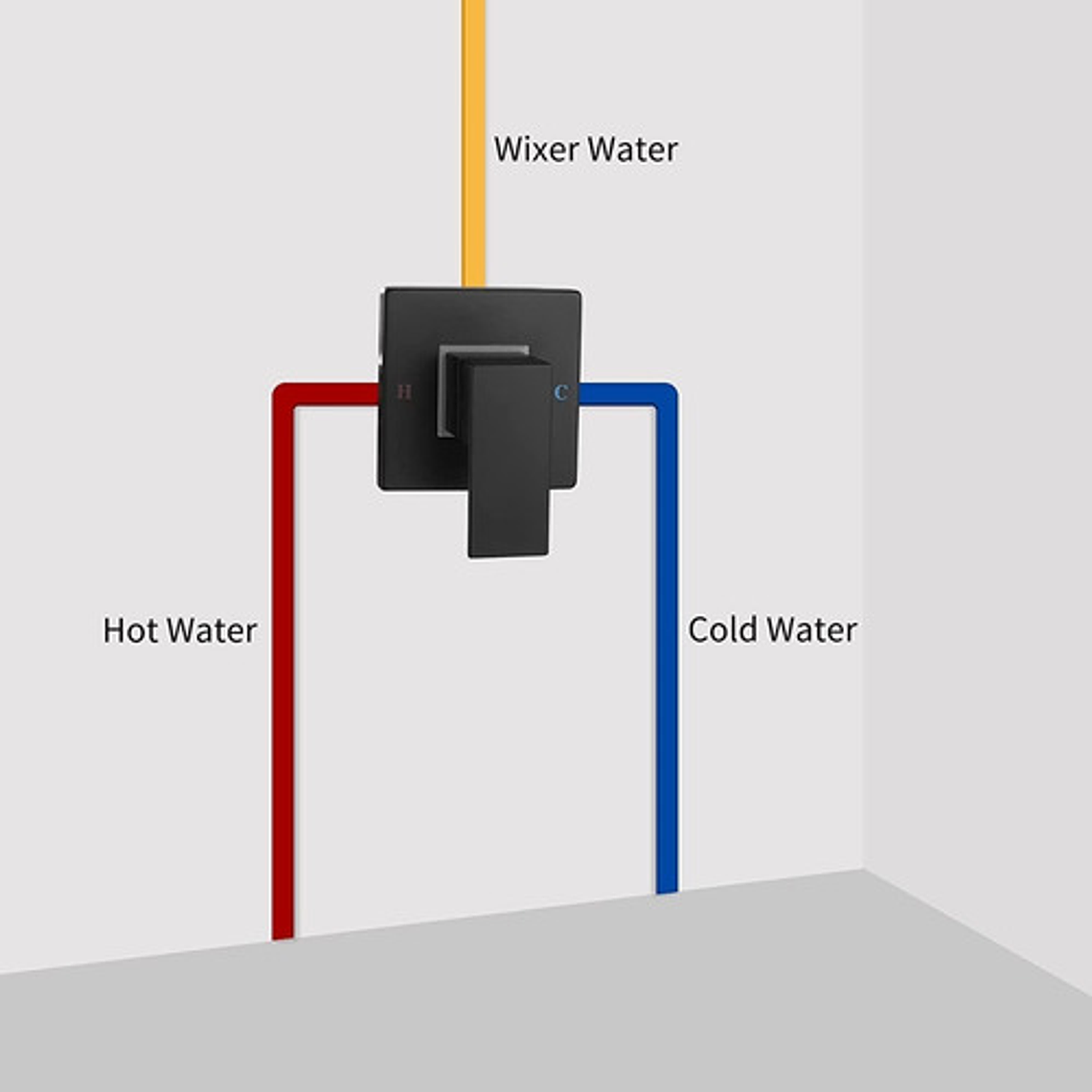 Mezclador Monocontrol Cuadrado Ducha - Bronce Negro 4