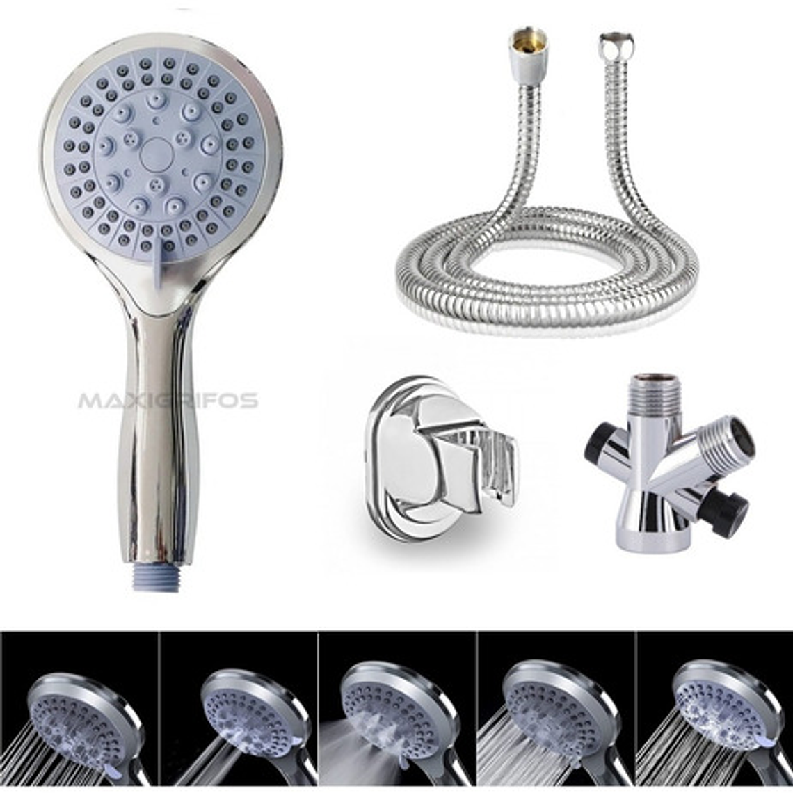 Combo X 3 Ducha Metálica 20x20, Ducha Telefono, Desviador 2