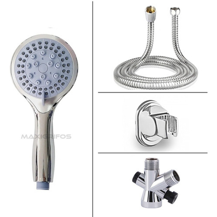 Combo X 3 Ducha Metálica 20x20, Ducha Telefono, Desviador 7