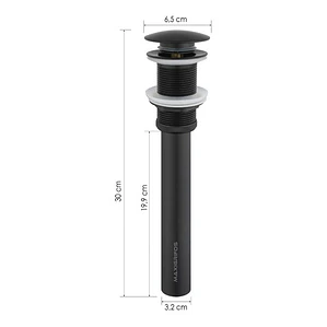 Desagüe O Sifón Negro De Push Largo Para Lavamanos -standar