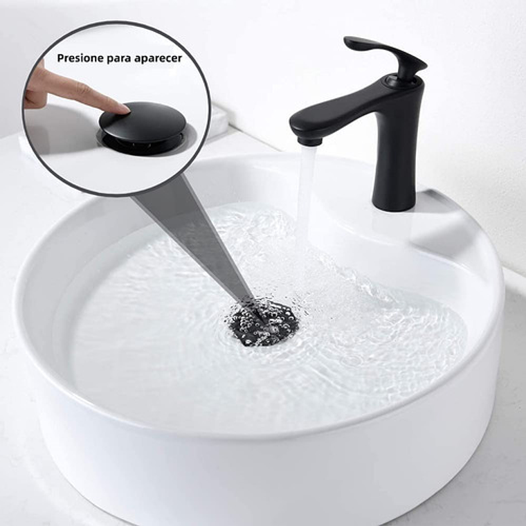 Desagüe O Sifón Negro De Push Largo Para Lavamanos -standar 4