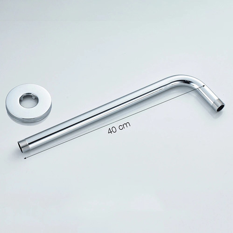 Tubo Extensión O Brazo Ducha Cromado Curvo Longitud 40 Cm 3