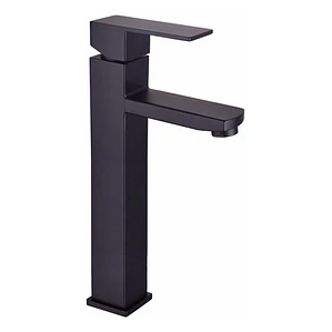 Grifo Llave Para Lavamanos Alta Negro Agua Fría Y Caliente