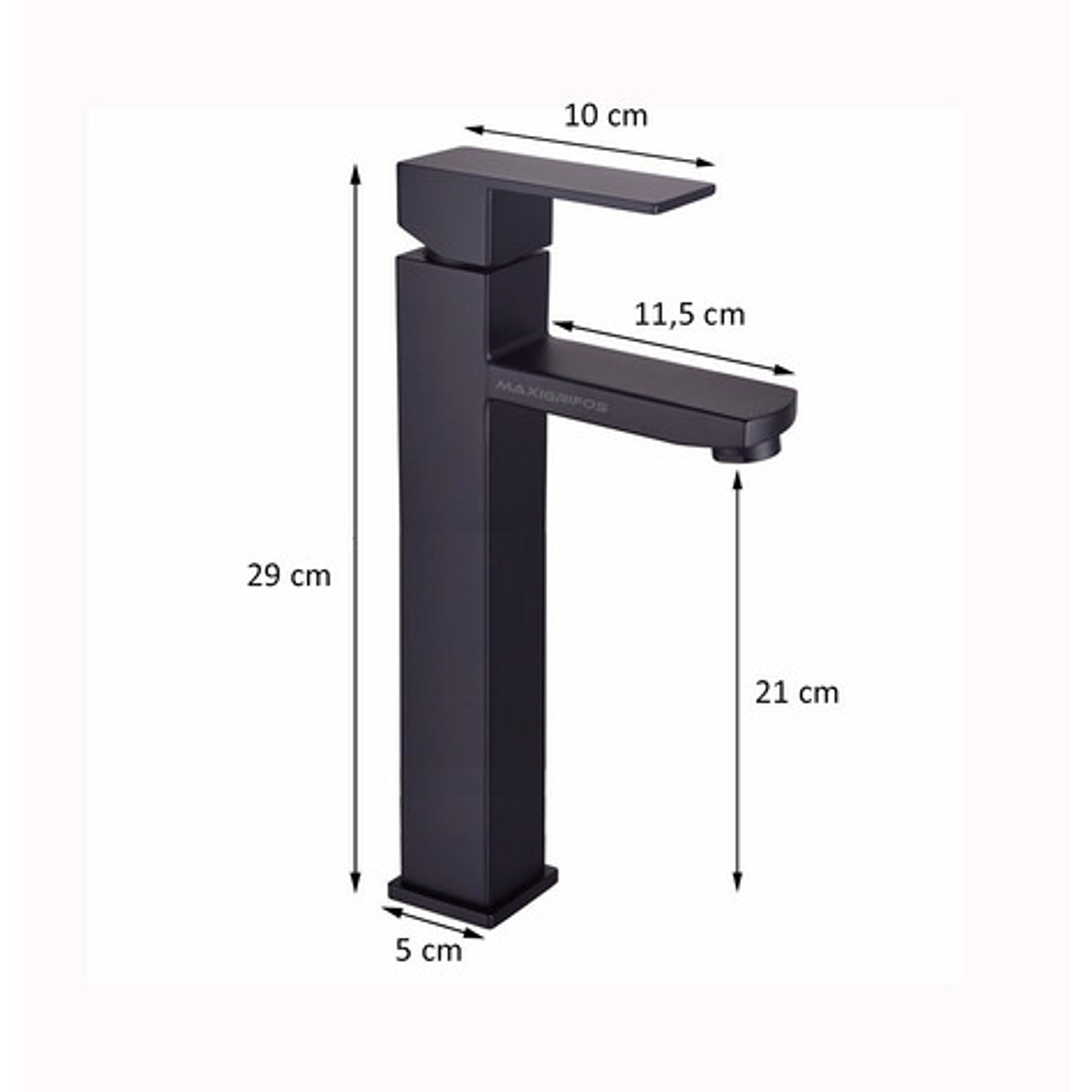 Grifo Llave Para Lavamanos Alta Negro Agua Fría Y Caliente 5