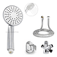Combo X 3 Regadera Metálica 15x15, Ducha Telefono, Desviador - Miniatura 4