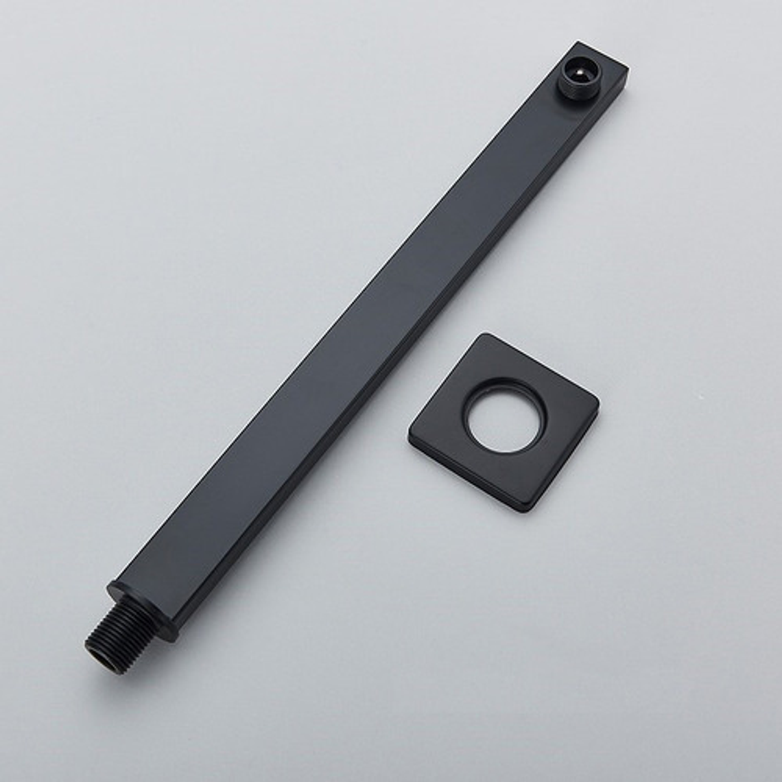Regadera Ducha Para Baño Rectangular Negro Mate Con Tubo 5