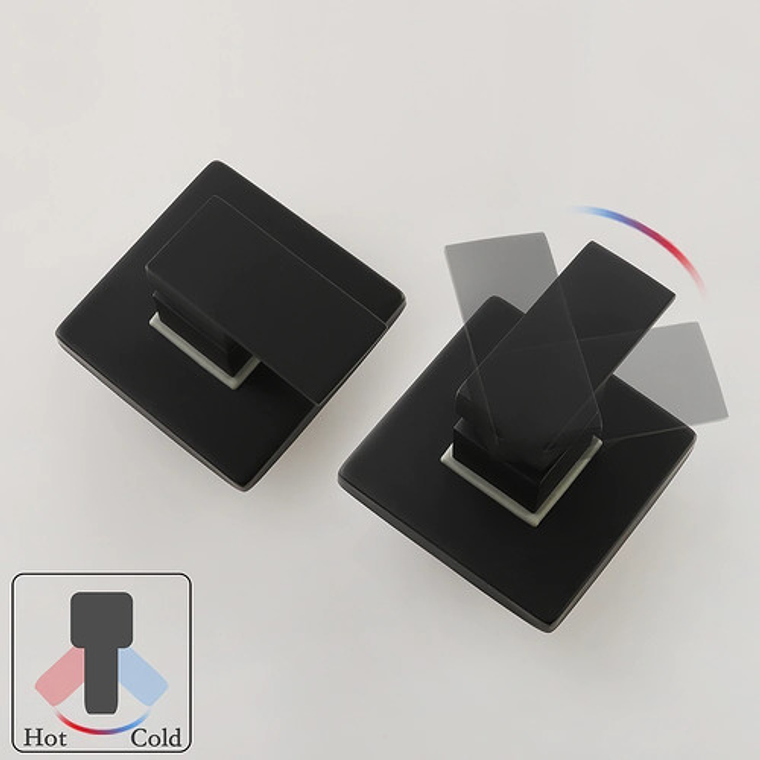 Mezclador Para Ducha Monocontrol Cuadrado Bronce Negro 3