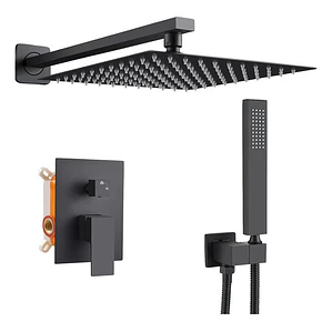 Mezclador Negro Con Salida De Teleducha + Ducha Y Telefono