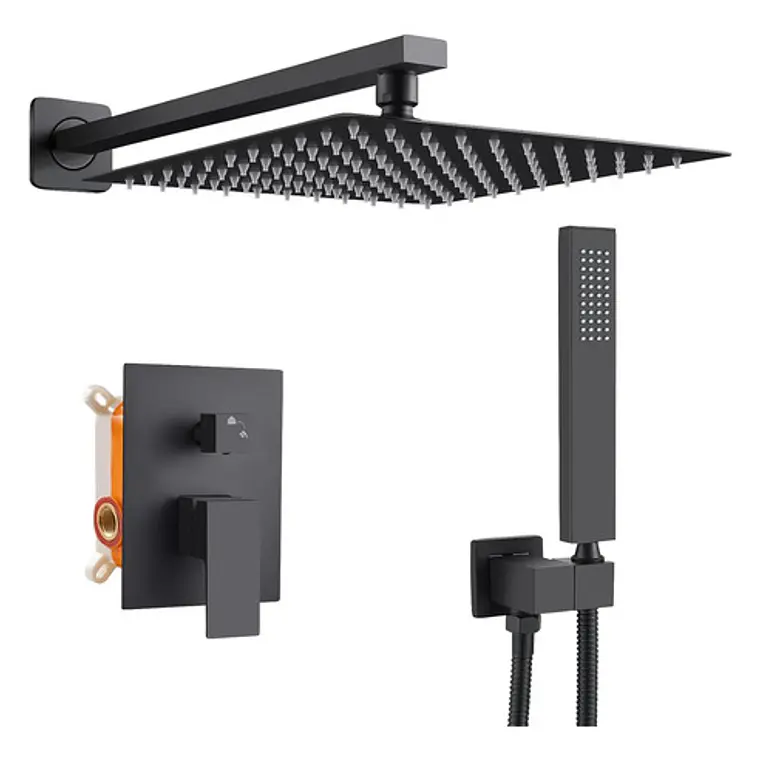 Mezclador Negro Con Salida De Teleducha + Ducha Y Telefono 1