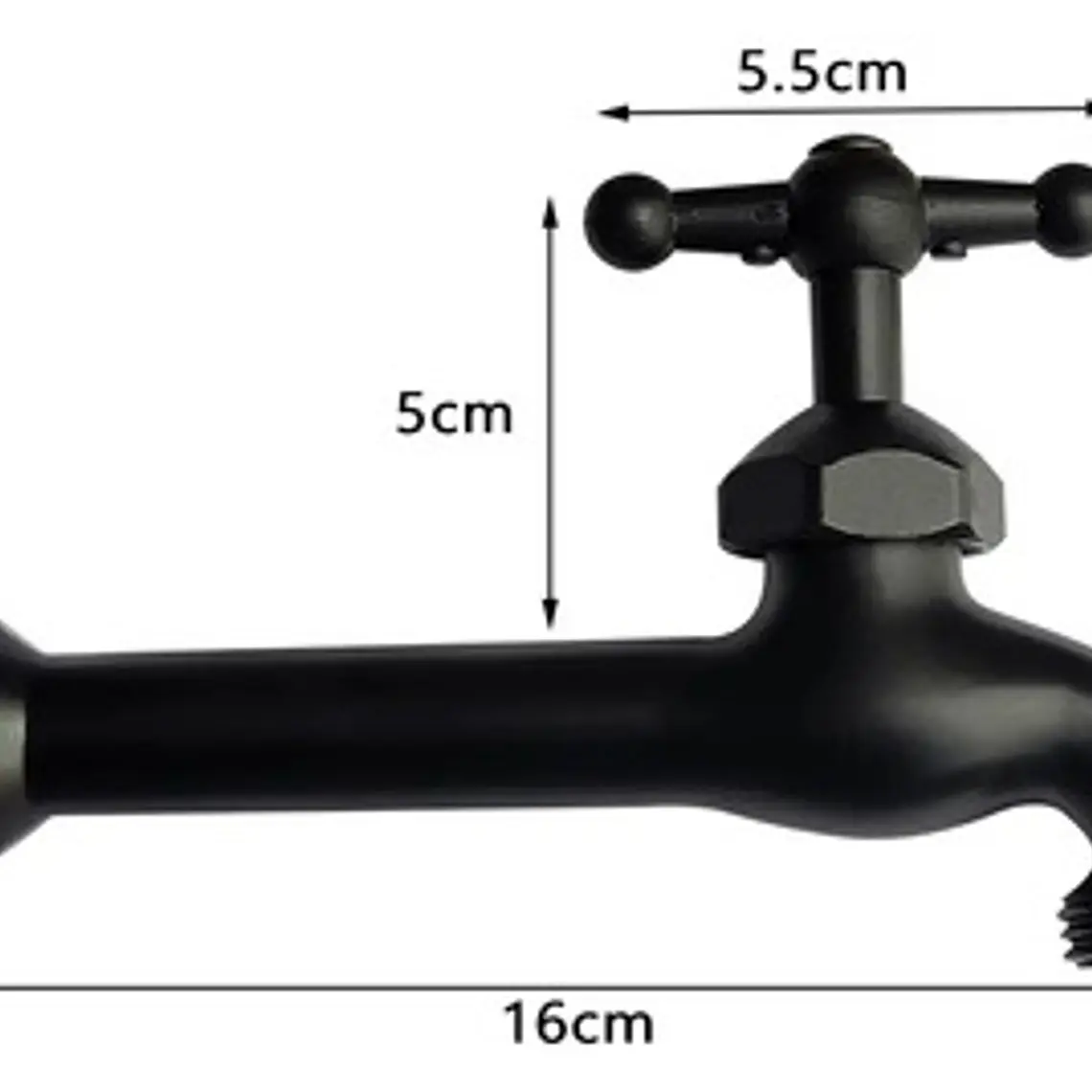 Llave Jardín Terminal Larga Negra Metálica 3