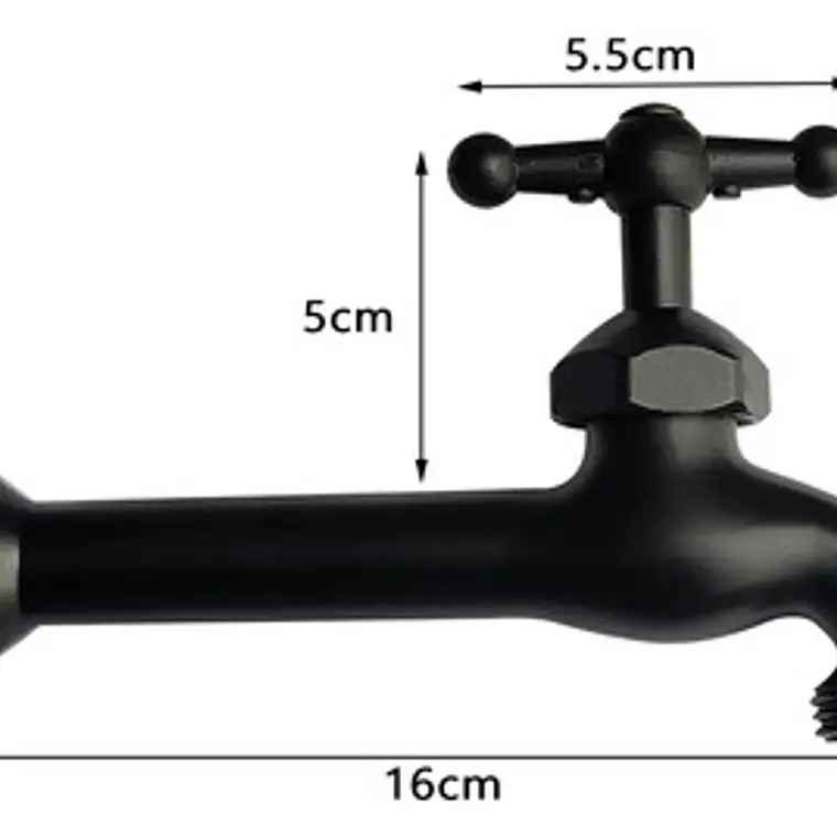 Llave Jardín Terminal Larga Negra Metálica 3