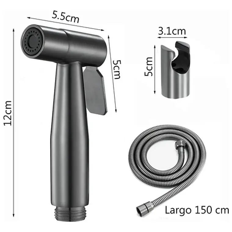 Ducha Bide Sanitario Gris Grafito Acero Inoxidable 3