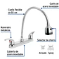 Llave Mezclador Lavaplatos Flexible 8 Pulgadas Plateado - Miniatura 2