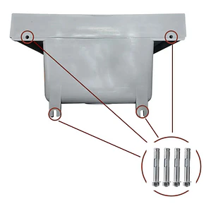 Lavadero Plástico 50x42 Anclar A Pared Gris Con Desagüe