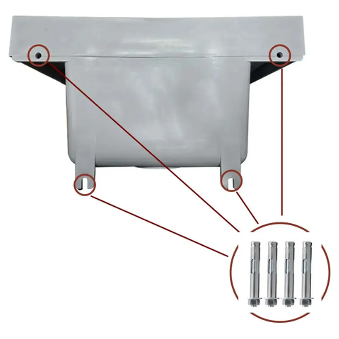 Lavadero Plástico 50x42 Anclar A Pared Gris Con Desagüe 2