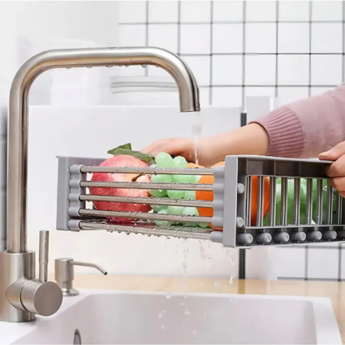 Secador Escurridor De Loza Frutas Verduras Plegable 4